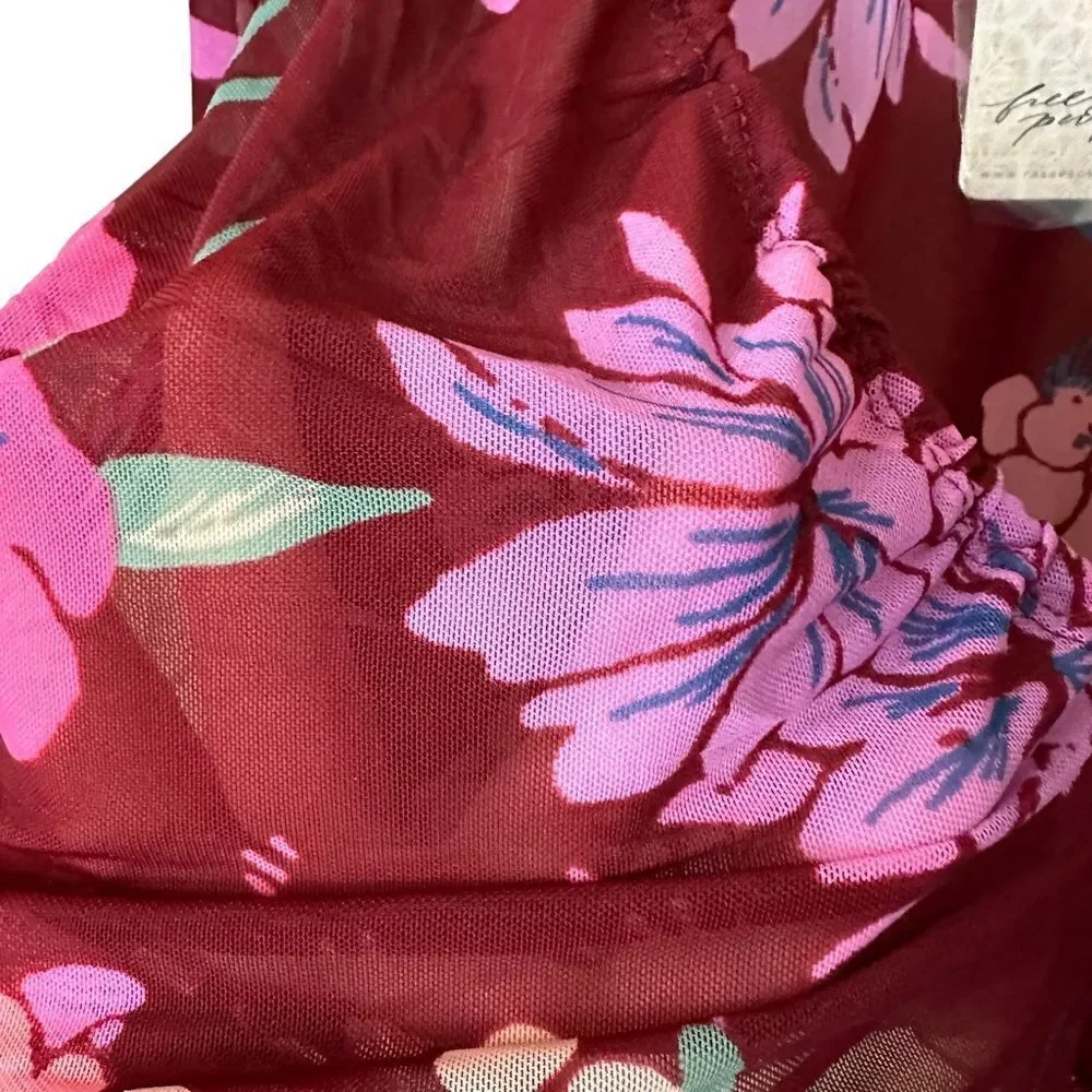 Free People Women's Floral Print Of Paradise Tie Front Crop Top